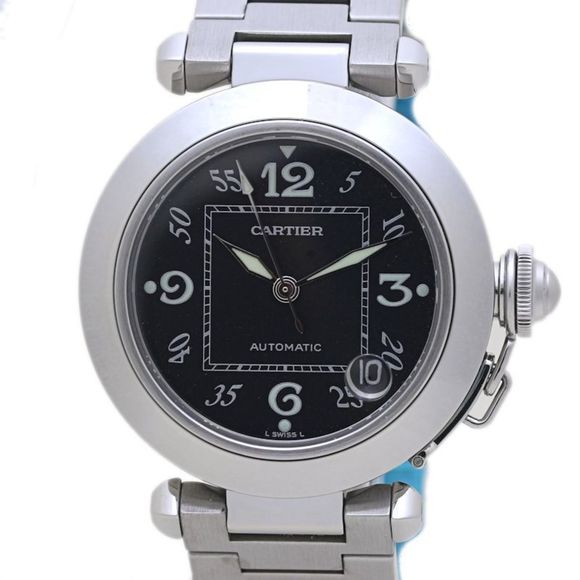 CARTIER Pasha C Old Calendar W31043M7 Men's Stainless Steel Watch 40059 - Picture 1 of 10